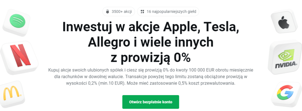 xtb akcje bez prowizji